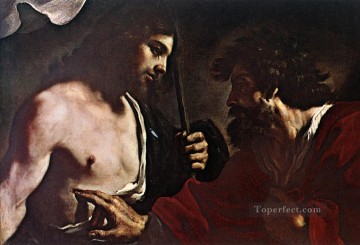  Guercino Oil Painting - Doubting Thomas Baroque Guercino